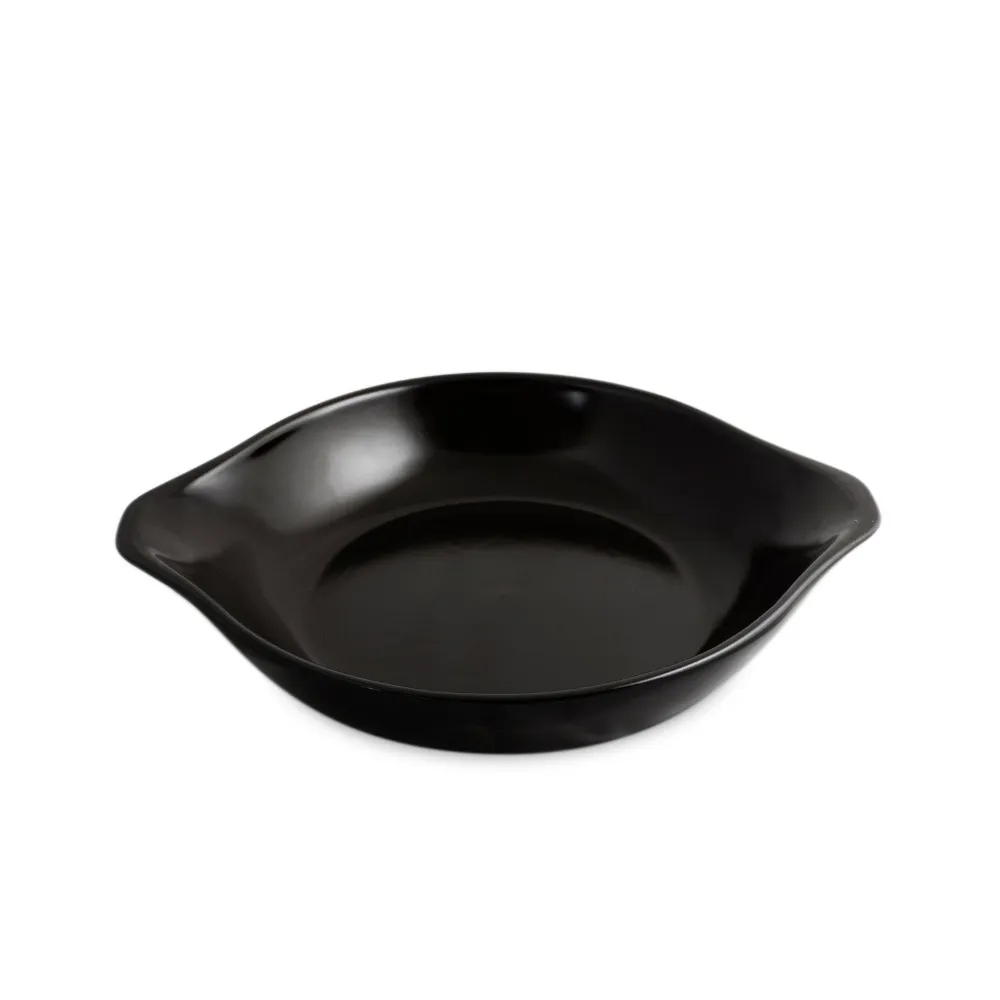 Assadeira De Cerâmica Redonda C/Aba 20Cm 500Ml - Preto