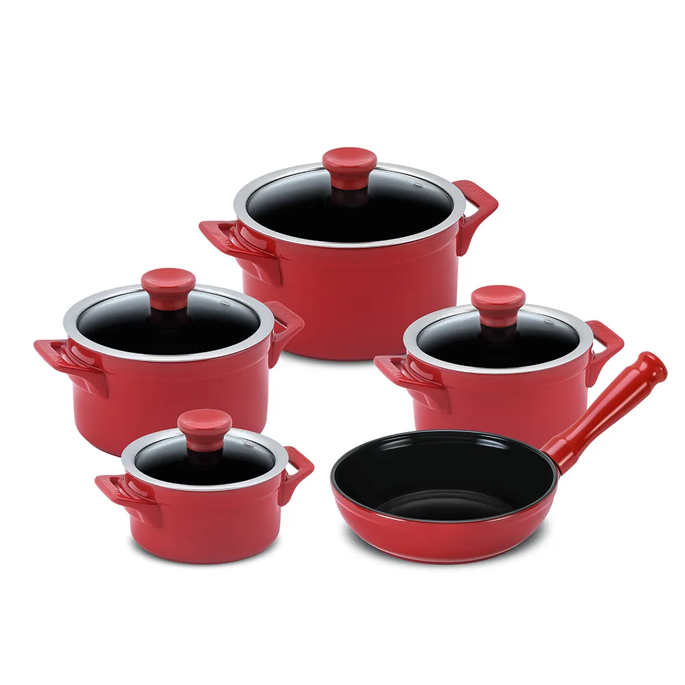 Jogo De Panelas De Cerâmica Clear 5 Pcs - Pomodoro