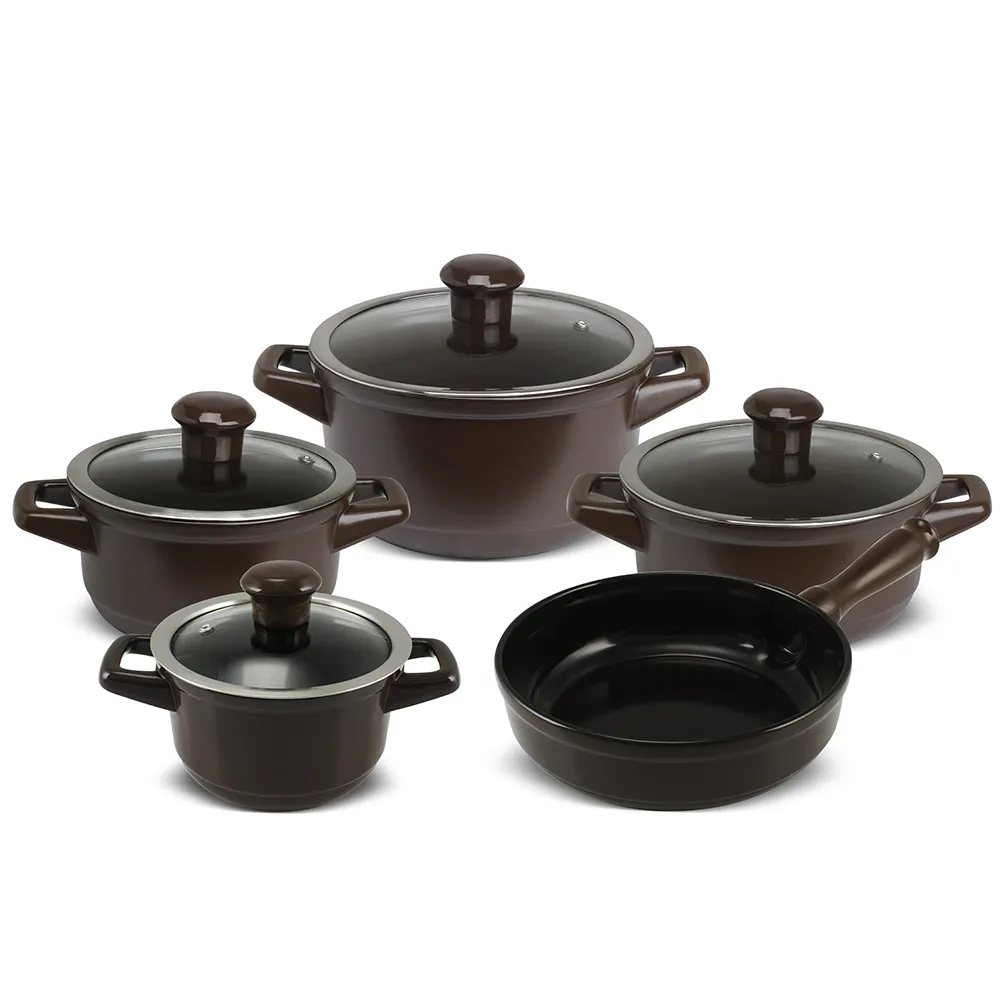 Jogo De Panelas De Cerâmica Duo Smart 5 Pcs - Chocolate