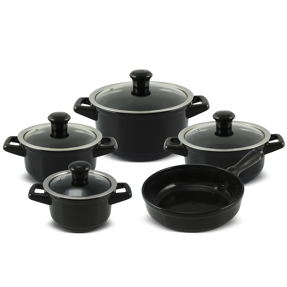 Jogo De Panelas De Cerâmica Duo Smart 5 Pcs - Preto