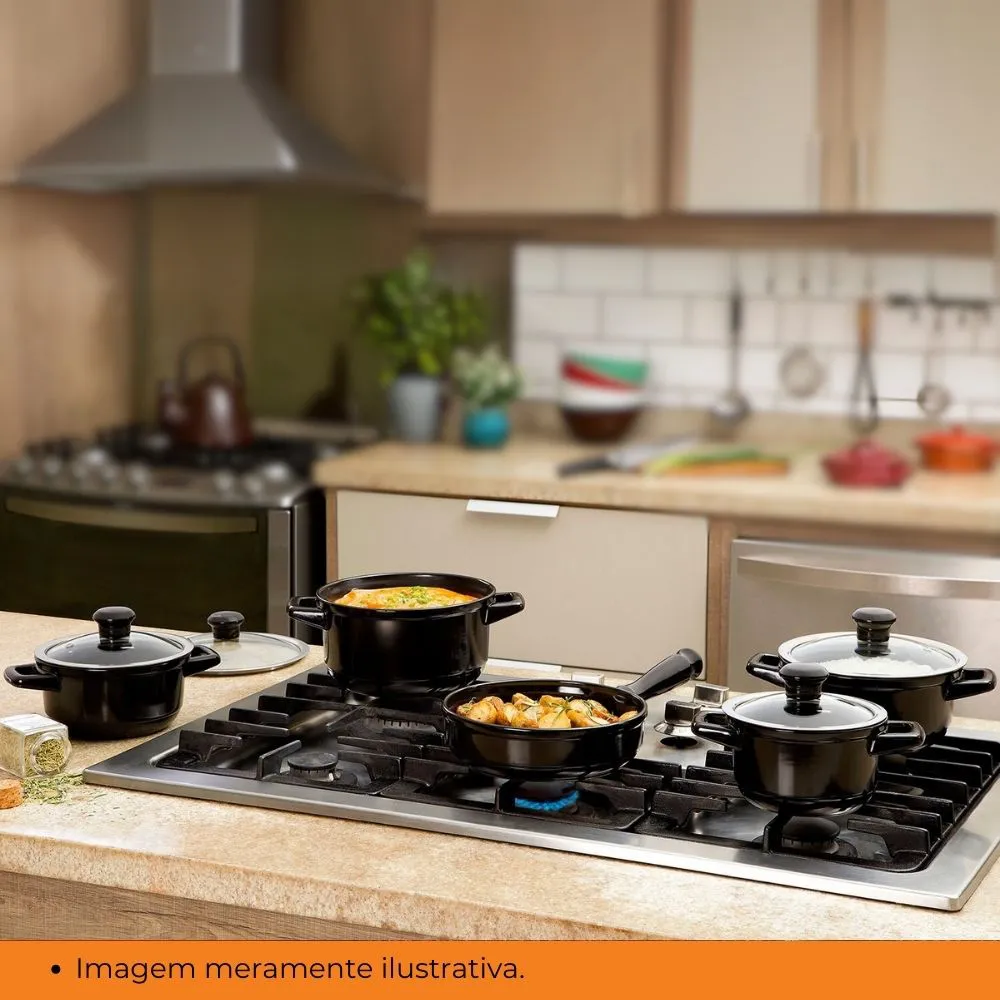 Jogo De Panelas De Cerâmica Duo Smart 5 Pcs - Preto