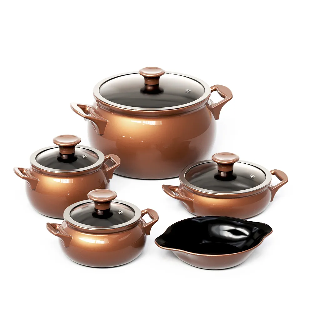 Jogo De Panelas De Cerâmica Feijoada New Premiere 5Pcs - Cobre