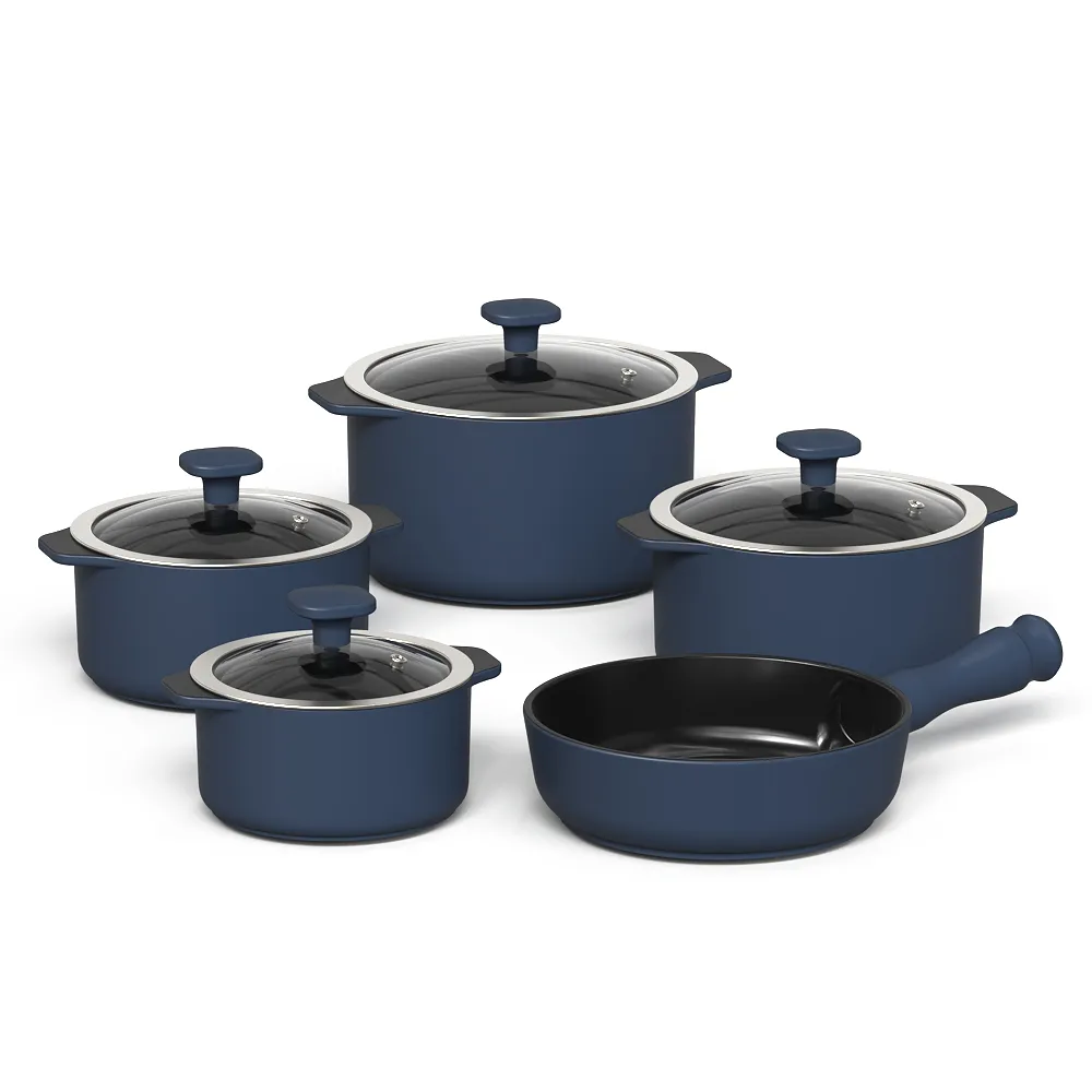 Jogo De Panelas De Cerâmica Slim 5Pcs - Azul Índigo