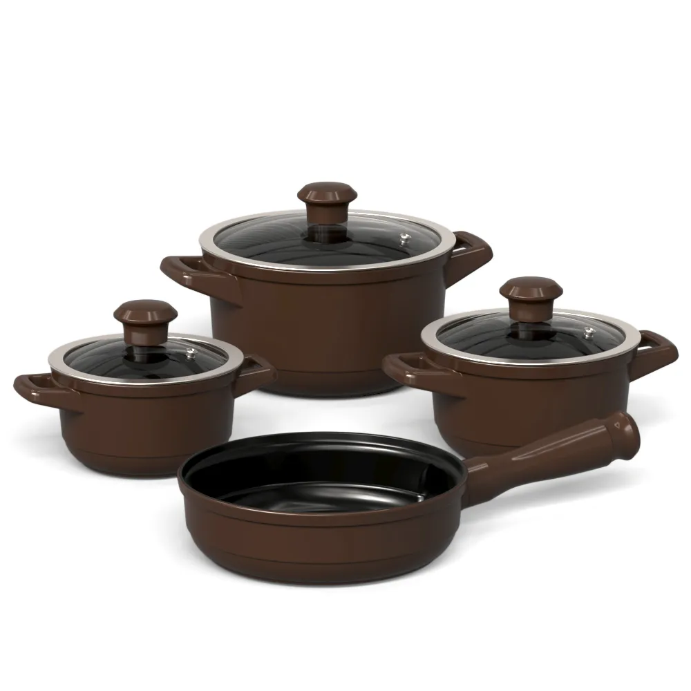 Jogo De Panelas Duo 4 Pcs - Chocolate