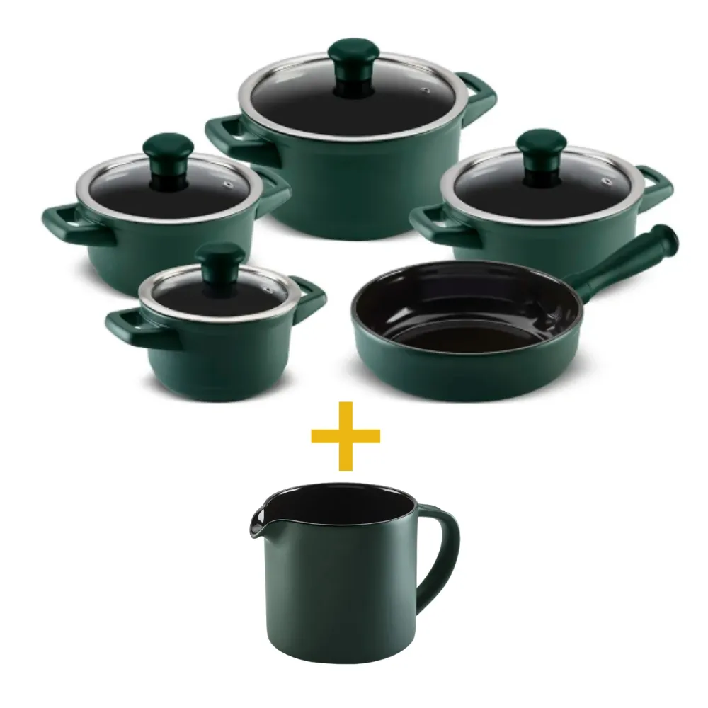 Kit Duo Matte 6 peças - Jogo de Panelas + Fervedor