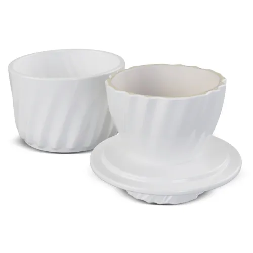 Manteigueira De Cerâmica Francesa Twist 250Gr - Branco