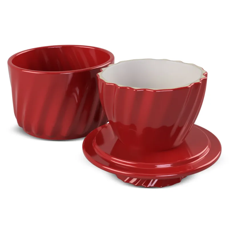 Manteigueira De Cerâmica Francesa Twist 250Gr - Vermelho