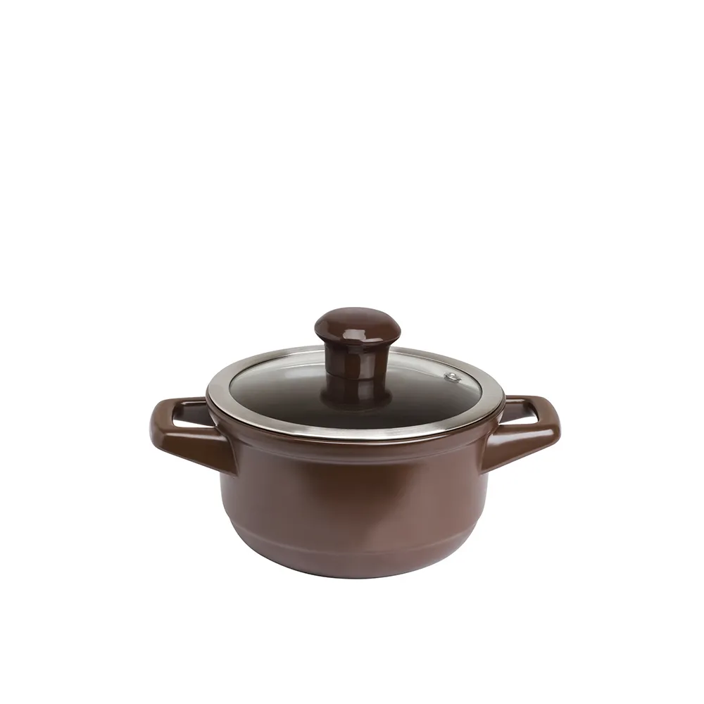 Panela De Cerâmica Duo 16Cm 1,1 Litro - Chocolate