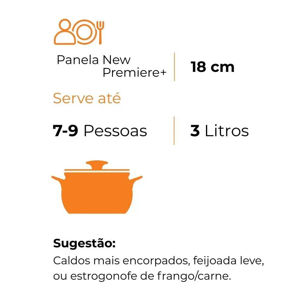 Panela De Cerâmica New Premiere+ 18Cm 3 Litros - Cobre