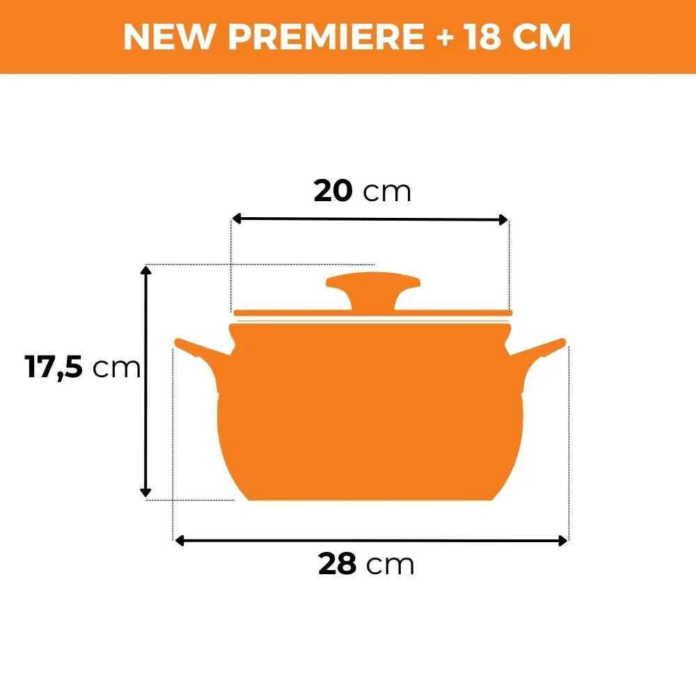 Panela De Cerâmica New Premiere+ 18Cm 3 Litros - Cobre